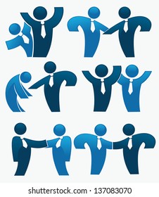 successful teamwork, vector collection of business people