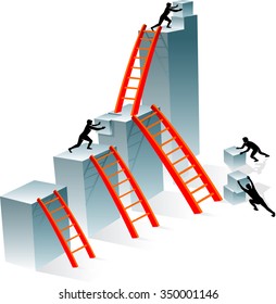 Successful Teamwork-Conceptual business graph made of building blocks