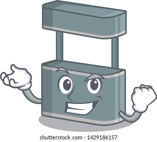 Successful trade stand in the character shape
