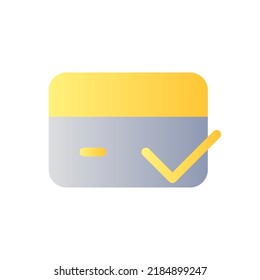 Icono ui de color de gradiente plano de transacción correcto. Transferencia de dinero completada. Operación financiera. Pictograma simple relleno. GUI, diseño UX para aplicaciones móviles. Ilustración RGB aislada por vectores