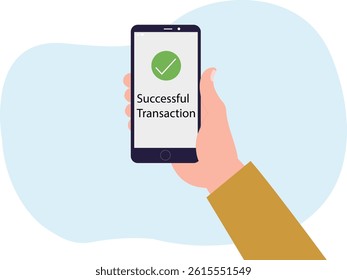 successful transaction online Payment Terminal and Smartphone Closeup. Approved Payment, Successful Transaction. Payment Machine Design Template, Bank Payment Contactless Terminal