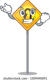 Successful u turn sign shaped the cartoon