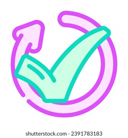 erfolgreiche Aktualisierung markieren Farbsymbol Vektorgrafik. erfolgreiches Update-Markierungszeichen. einzelne Symbolillustration