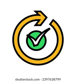 vector de icono de color de marca de actualización con éxito. signo de marca de actualización correcto. ilustración de símbolo aislado
