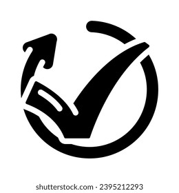 successful update mark glyph icon vector. successful update mark sign. isolated symbol illustration