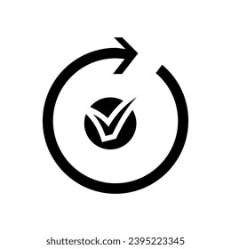 successful update mark glyph icon vector. successful update mark sign. isolated symbol illustration