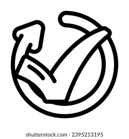 vector de icono de marca de actualización correcta. signo de marca de actualización correcto. símbolo de contorno aislado ilustración negra