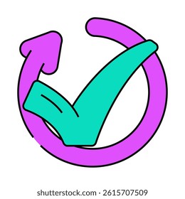 successful update mark line icon vector. successful update mark sign. isolated symbol illustration