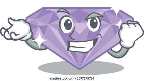 Successful violet diamond isolated with the character