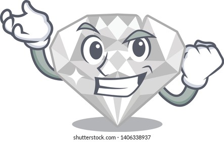 Successful white diamond in a mascot  