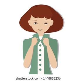 Successful woman gesturing hands. Emotion and body language concept. vector illustration.