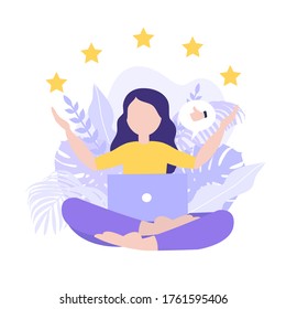 Successful work concept. best rated for five star performance. successful reviews and comments. High level of employee. Vector illustration