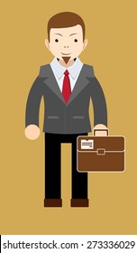Successful young adult shows that everything is OK, vector illustration
