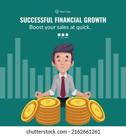 Successful your financial growth banner design template. 