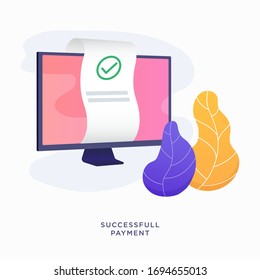 Successfull payment, online banking service, cash withdrawal icon. Promissory note, payment terms, payment processing metaphors. Vector isolated concept metaphor illustrations