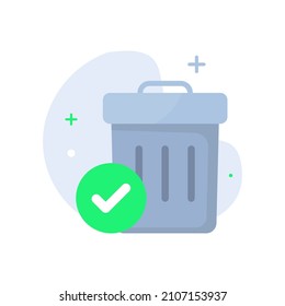 successfully deleted concept illustration flat design vector eps10. modern graphic element for landing page, empty state ui, infographic, icon