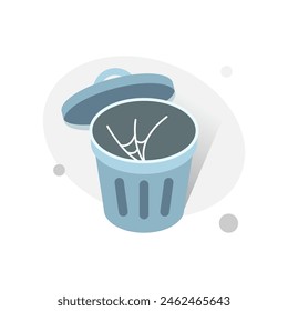 Successfully free up device storage. clear data and cache. empty trash can concept illustration flat design. simple modern graphic element for empty state ui, infographic, icon