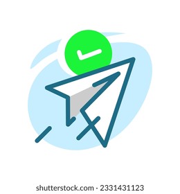 successfully sent message concept illustration flat design vector eps10. simple and modern graphic element for landing page ui, infographic, icon, pop up message information