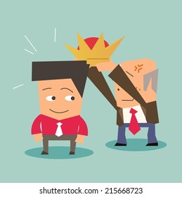 succession of leader in a company. Flat vector illustration