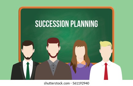 Succession Planning Concept In A Team Illustration With Text Written On Chalkboard 