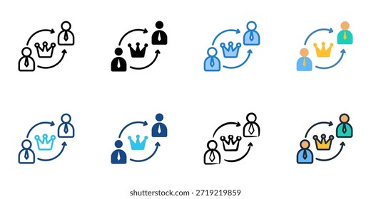 Los iconos de planificación de sucesión establecen la colección de varios estilos. Trazo editable 
