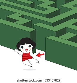 Successor Finding Out The Exit Maze Of Life Character illustration