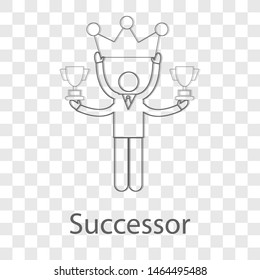 Successor icon on transparency background. Modern flat design vector illustration. Symbol for your web site design.