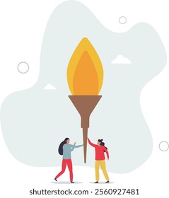Successor plan, baton pass or transfer to new chosen leader,flat characters.