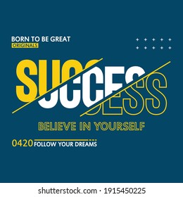 success,slogan typography graphic motivation,vector illustration