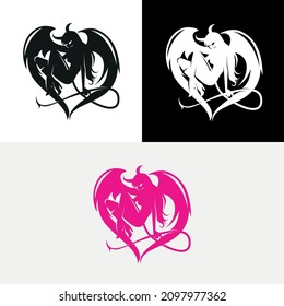 Succubus Demon Devil Wing Love Abstract Logo