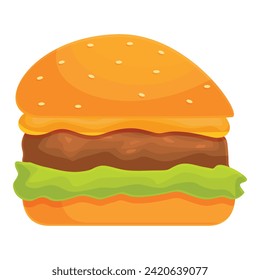 Succulent burger icon cartoon vector. Big juicy food. Fresh meal