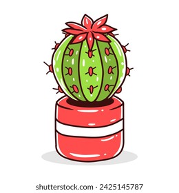 Succulent cactus element vector illustration