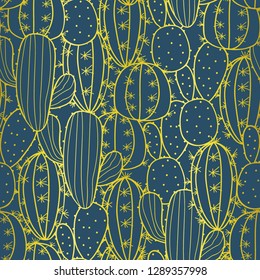 Succulent cactus seamless pattern vector, seamless pattern desc:  seamless pattern perfect for fabric, packaging, wallpaper, invitations, etc.