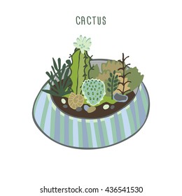 succulent cactus set