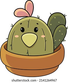 A succulent cactus in the shape of a chicken. Cock. Plant. Flower. An extraordinary flower. A house plant. A flower in the shape of an animal. A prickly plant. Florist. Floral shop. Cactus vector.
