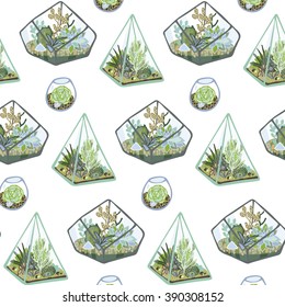 succulent and cactus terrarium pattern