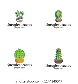 succulent cactus vector logo