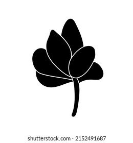 Cránula suculenta en estilo simple, ilustración vectorial. Flor de desierto para impresión y diseño. Planta mexicana de silueta, elemento gráfico aislado sobre fondo blanco. Instalaciones para la decoración