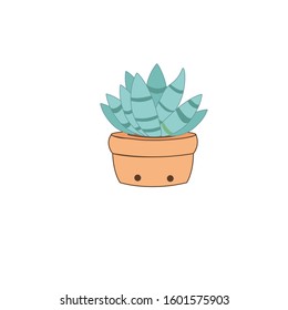 Succulent Floral clipart Green plant flat Illustrations