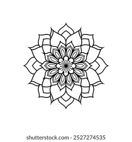 Succulent Flower Mandala Design for Adult Coloring Books, Perfect for Relaxation and Stress Relief Therapy