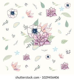 succulent flower pattern