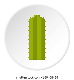 Succulent in flower pot icon in circle isolated on white vector illustration for web