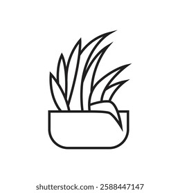 succulent flower pot icon vector design outline style