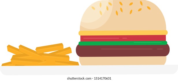 succulent hamburger isolated vector illustration