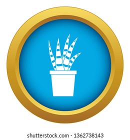 Succulent icon blue vector isolated on white background for any design