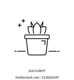 succulent icon. Outline style icon design isolated on white background