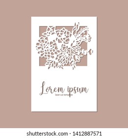 Succulent Laser cutting template for decoration, wedding cards, invitations, interior decorative elements.
