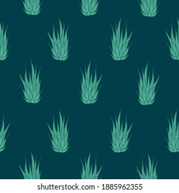 Suculento sobre un patrón de fondo azul oscuro