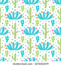Succulent ornamental seamless pattern. Endless vegetal background. EPS 10 vector illustration.