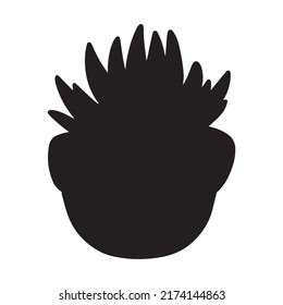 Succulent plant cute black silhouette image. Aloe hygge contour logo. Media highlights graphic icon